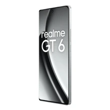 Realme GT6 解锁智能手机 6.78 英寸 120Hz 手机，配备骁龙 8s Gen 3 处理器、Android 14 LYT-808 50MP 超级夜景摄像头、5500mAh 电池 1.5K 分辨率手机，配备最新 AI 功能 - 銀色 - 查看 6