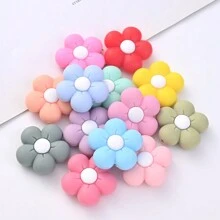 5入組矽膠花形主珠，適用於DIY珠寶製作，項鍊手鍊製作，裝飾珠子，鑰匙扣配件，筆裝飾 - 花朵 - 查看 3