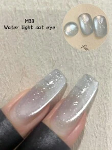 HEFENNA 冰晶水光猫眼凝胶指甲油，日式风格 - 4色果冻玻璃珠闪光瓷白 - 磁性猫眼凝胶指甲油，UV LED可浸泡，夏季美甲，适合任何假期旅行，女士和女孩的完美礼物，居家DIY美甲沙龙级美甲 - 彩色 - 查看 4