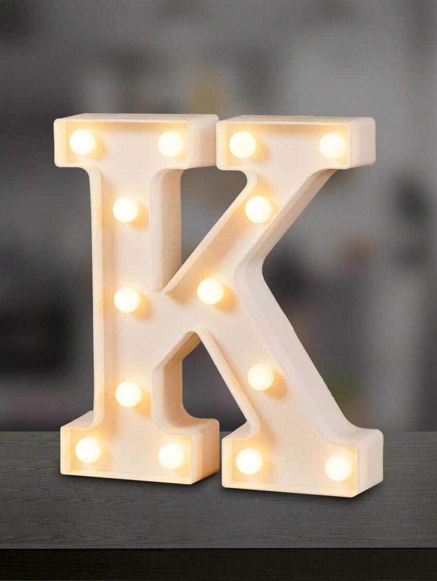 Decorative Letters With Bluelander LED Lights (AA Batteries Included) - K - 查看 1
