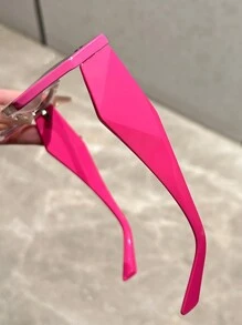 1 par de gafas con lentes transparentes con montura de estampado de leopardo en estilo cat-eye oversize Y2K para mujer, accesorios de gafas minimalistas transparentes de uso diario para mujeres - transparente - Ver 5