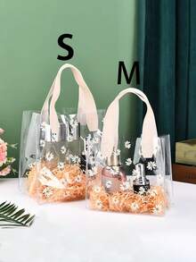 1入透明禮物袋，適用於婚禮伴娘手袋、生日禮物盒、畢業糖果袋，透明PVC塑料購物袋，可用於紀念品、小吃、學前班等 - 彩色 - 查看 9