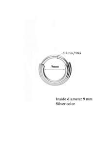 1Piece Stainless 316L Surgical Steel Segment 3 Layer Septum Nose Rings Hoops For Women Clicker Tragus Helix Piercing