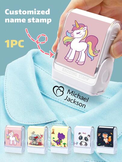 1pc Custom Name Stamp For Clothing Waterproof The Name Stamp Personalized For Clothes, Handwritten Signature Stamp, Personalized Clothing Stamps For Clothes, DIY Customized Cartoon Self Inking Name Seal Stamp For Business Use School Student Stationery Gift Waterproof, Compact, Seal, No-Iron, Reusable Cute For Youth's Day School, Home, Valentine Day Decor Gifts Birthday Graduation,Warm Ambience, Autumn Home Refresh, Xmas Decoration