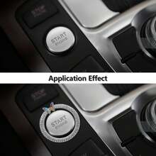 Funkelnder Ring Emblem Kfz-Zubehör - Strass Kristall Ring für Autotasten und Knöpfe, Start-Knopf, Zündschlüssel und Knauf Ring für Frauen