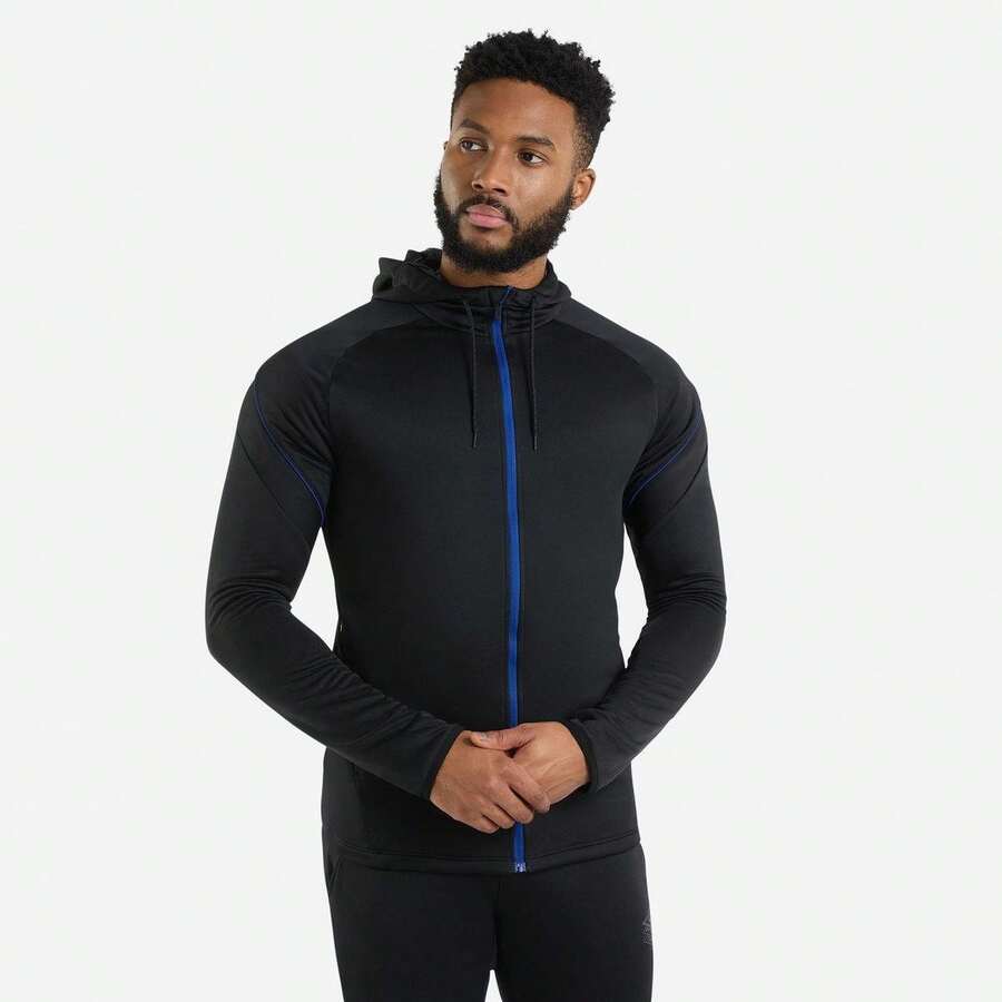 Umbro Mens Pro Training Full Zip Hoodie (N/A) - 01 Matt Black - View 1