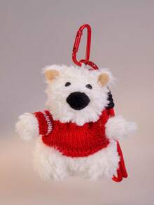 1 con búp bê nhồi bông dễ thương hình động vật hoạt hình West Highland White Terrier DIY móc khóa cho phụ nữ và các cặp đôi, đồ trang trí túi kẹo INS, phụ kiện ô tô và gia đình, đạo cụ chụp ảnh, quà tặng lễ hội - Nhiều màu - Xem 9