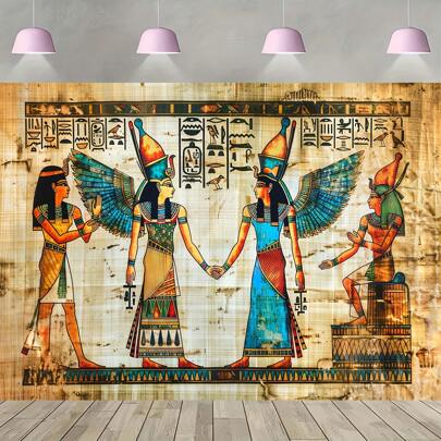 1 件，摄影背景，希腊诸神摄影背景埃及装饰埃及诸神背景古埃及神话狮身人面像埃及羊皮纸象形文字照片背景拍摄展位工作室道具