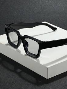 1pc Men's Geometric Classic Stylish Fashion Glasses, Suitable For Music Festivals, Rave Parties, Outdoor Travel, Beach And Other Occasions - Gray - View 3