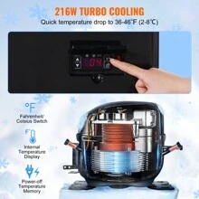 Refrigerated Display Case, 3 Cu.Ft./85L Countertop Pastry Display Case, 3-Tier Commercial Display Refrigerator With LED Lighting, TURBO Cooling, Frost-Free Air-Cooling, Locked Door For Bakery - US A Type Plug(110-127V) - View 3