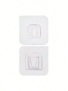 10 Pairs Of Hooks For Wall-Mounted Multi-Functional Router Shelf, Adhesive Patch Power Strip Holder Without Drilling, Traceless  Fastener. Random Direction For Adhesive Opening. - 10 Pairs Of Seamless Mother-child Patches - View 4