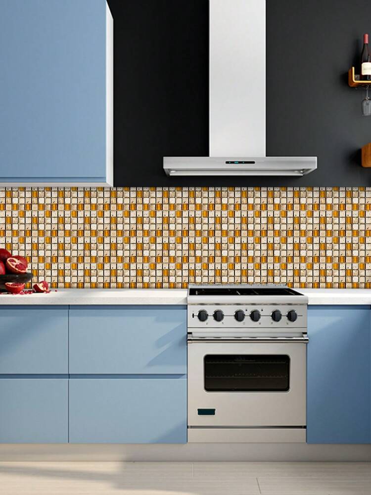 6pcs Bathroom/Kitchen Backsplash Removable Wall Stickers, Home Decor Vinyl Waterproof Self-Adhesive Tile Stickers, DIY Wall Art Decals, 3.94/5.91/7.87 Inches,Food,,Kitchen,Travel,Kitchen Items,Kitchen Tools,Kitchen Things. - Multicolor - View 8