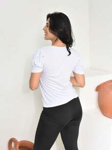 Women T-Shirts - 白色 - 查看 2