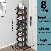 1 set Multi-Layer DIY Scaffale per scarpe, Scaffale per scarpe da bagno, Organizzatore per scarpe salvaspazio per soggiorno, Scaffale per scarpe montato sulla porta per l'ingresso. - nero - Visualizzare 6