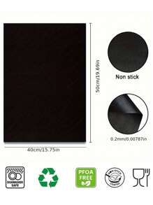 1入組不粘烤箱墊-重型，可重複使用且耐高溫-適用於電烤箱、瓦斯烤爐和渡假烹飪-不含BPA和PFOA，容易清潔，是派對和烤肉用品的理想禮物 - 黑色 - 查看 5