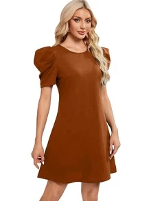 Kass Urban Women Short Dresses - 巧克力棕 - 查看 3