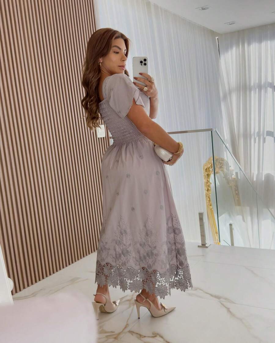 Women Long Dresses - 灰色 - 查看 1