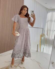 Women Long Dresses - 灰色 - 查看 2