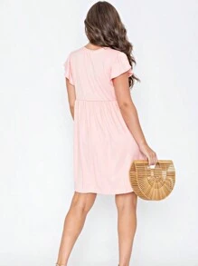 Vestidos cortos de mujer - Rosa coral - Ver 3