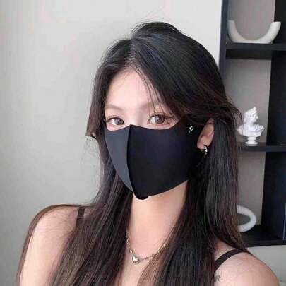 1pc Seamless UPF Face Mask For Women, Protective Anti-UV Breathable Lightweight Ice Silk Face Cover