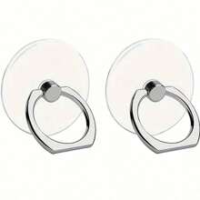 2 Packs Transparent Mobile Phone Ring Holder 360° Rotation Mobile Phone Ring Holder Mobile Phone Finger Holder Handheld Phone Grip For Phone Case (Round),Transparent Metal Ring Buckle PC Acrylic Transparent Ring Buckle Crystal Ring Buckle Bracket Mobile Phone Holder Compatible With IPhone, Android Phone, Gift For Birthday, Family, Friends Finger Ring Holder, Phone Accessories - Clear - View 7