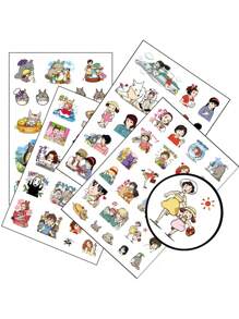 4入組/套宮崎駿貼紙、日本卡通手機、電腦貼紙、相簿、日記、筆記本裝飾、透明PVC貼紙 - 彩色 - 查看 1