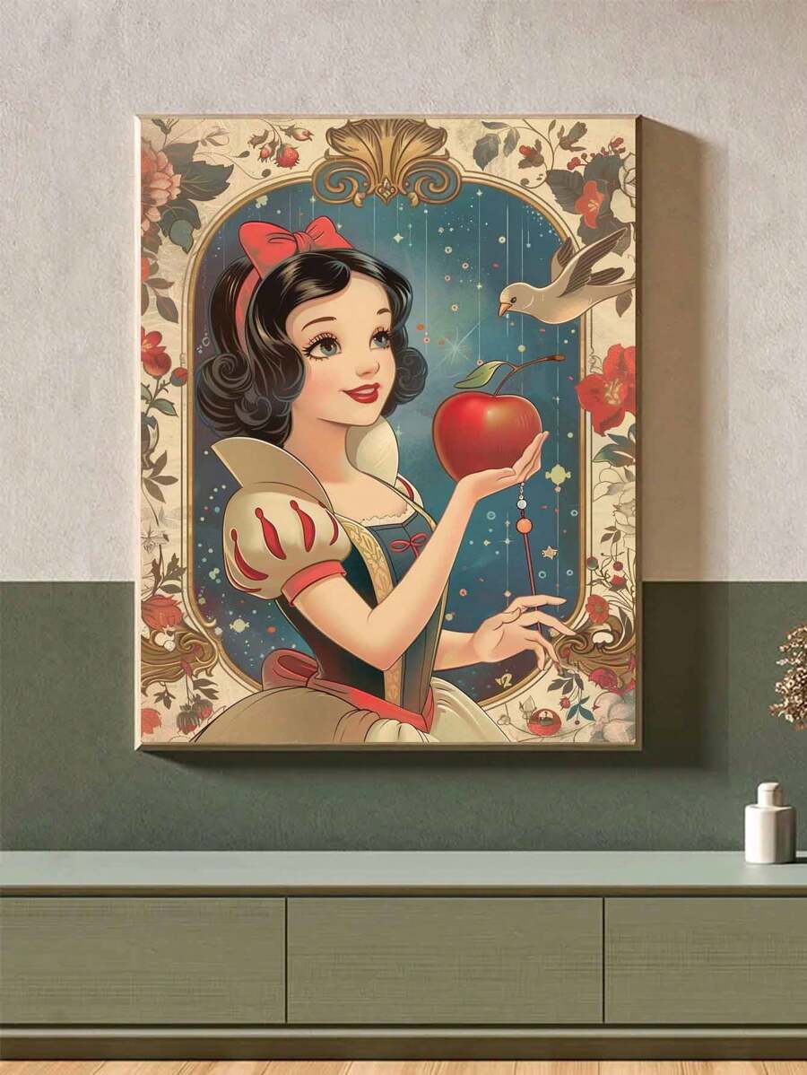 5D DIY馬賽克鑽石畫套裝，鑽石十字繡套件，公主思考圖案，家居及牆壁裝飾