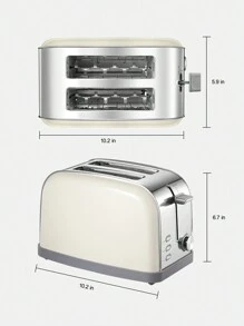 Yabano Retro Bagel Toaster - 2 Slice, 2 Extra Wide Slots, 7 Shade Settings, Defrost/Bagel/Cancel, Removable Crumb Tray, Stainless Steel, Silver - US A Type Plug(110-127V) - View 8