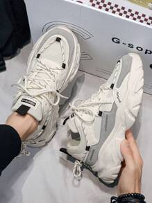 Zapatillas de deporte deportivas de verano para hombre con diseño de parches y cordones como regalo del Día del Padre, zapatillas bajas cómodas para deportes, zapatos transpirables de malla para la vida cotidiana