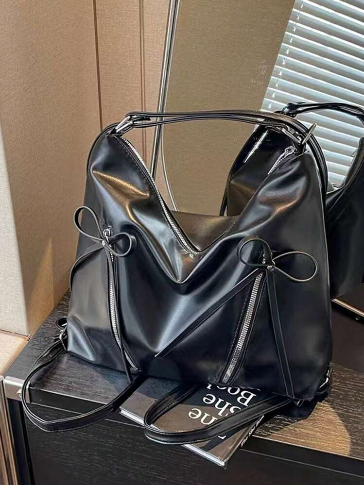 Sac à bandoulière en forme de nœud papillon pour femmes, style coréen. Sac fourre-tout de grande capacité pour les sorties casual, les voyages et les courses. Léger, portable, grande capacité, décontracté mais professionnel. Convient aux adolescentes, aux étudiantes, aux débutantes et aux travailleuses de bureau. Parfait pour la rentrée scolaire, l'université, le collège, le lycée, le travail, les affaires, les trajets. Sacs fourre-tout pour femmes avec un nœud papillon