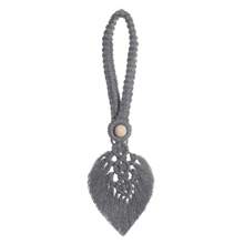 2 pezzi Cinghie per tende stile boho con nappine, senza fibbia, forma a foglia con decorazioni in legno e corda, decorazione tende, ottimi regali