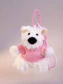 1 con búp bê nhồi bông dễ thương hình động vật hoạt hình West Highland White Terrier DIY móc khóa cho phụ nữ và các cặp đôi, đồ trang trí túi kẹo INS, phụ kiện ô tô và gia đình, đạo cụ chụp ảnh, quà tặng lễ hội - Nhiều màu - Xem 6