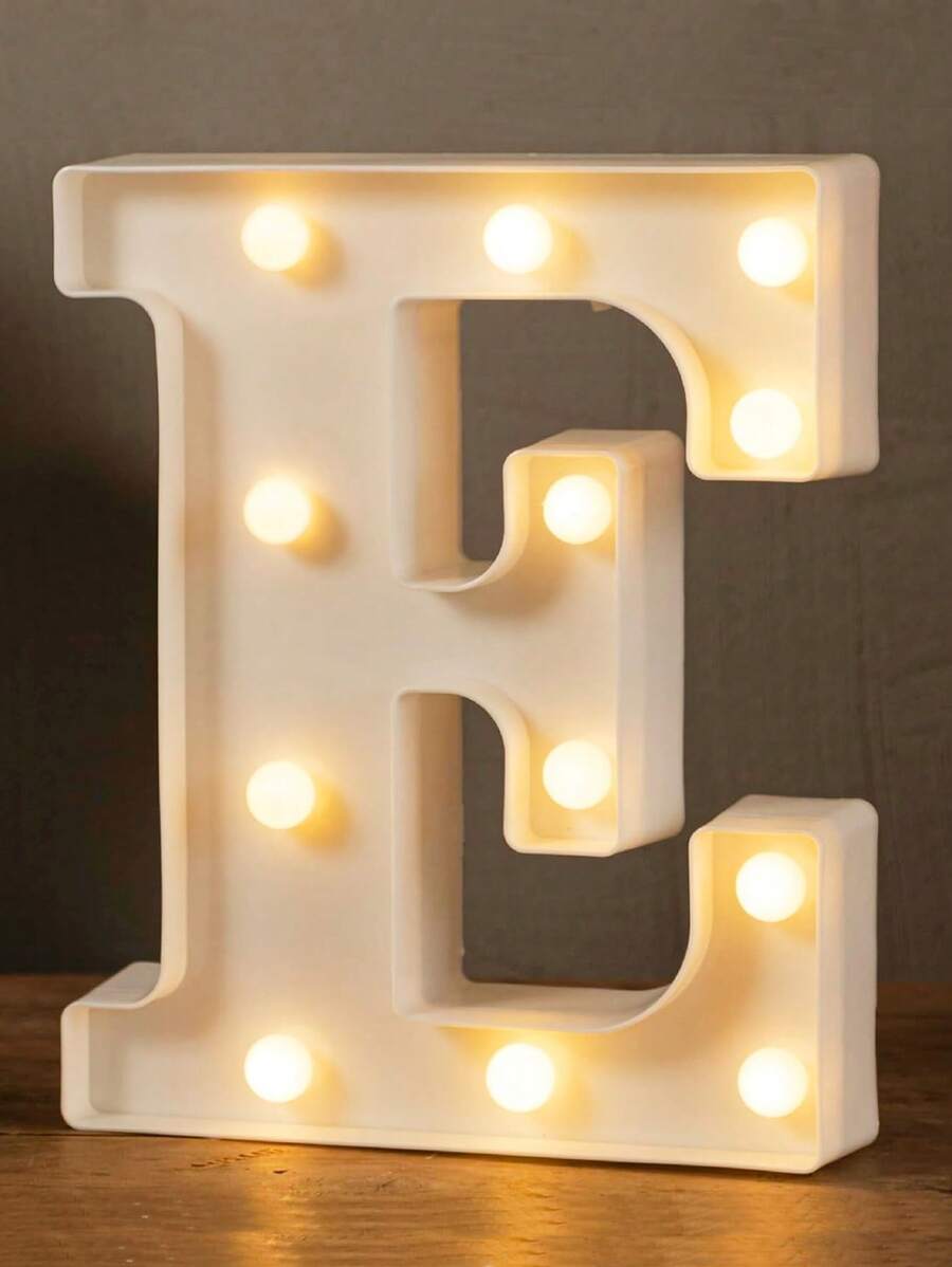Decorative Letters With Bluelander LED Lights (AA Batteries Included) - E - 查看 1