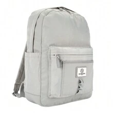 Seventeen London 'Knightsbridge' Classic Style Backpack In A School Bag Design – Fits Laptops Up To 15.6" - Light Grey - View 3