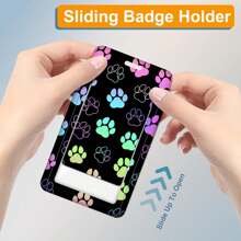 ID Badge Holder With Breakaway Lanyard, Fashionable Lanyards For ID Badges Cute Badge Reel Retractable, ID Card Holder Keychain Name Badge Clip, Nurse Teacher Gifts,School Supplies,Back To School - Black - View 4