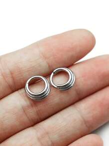1Piece Stainless 316L Surgical Steel Segment 3 Layer Septum Nose Rings Hoops For Women Clicker Tragus Helix Piercing