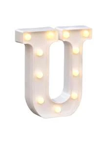Decorative Letters With Bluelander LED Lights (AA Batteries Included) - U - View 5