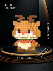 1pc Small Particle Forest Animal Series Building Blocks Toy, Micro Creative Cartoon Animal Model Assembly Toy, Includes Lion, Goat, Chicken, Elephant, Hamster, Penguin, Horse, Crocodile, Rhinoceros, Deer, Bear, Tiger And 12 Styles. Cute Mini Decorative Item, Suitable For Home, Party, Office Decor. Best Birthday Holiday Gift For Friends, Room Decoration. - Multicolor - View 22