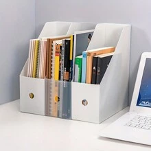 1 pieza Organizador de escritorio de estantería, soporte de libros plegable y sencillo para la oficina, vuelta al colegio