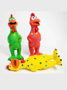 Pet Voice Toy Spotted Latex Chicken In The Big Dog Decompression Interactive Voice Screaming Chicken Dog Toy 1pc. - Multicolor - View 2