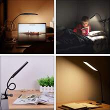 LED Table Lamp With Eye Care LED Light And Metal Clip,11 Level Brightness,3 Color Modes,USB Port Powered 5W Flexible Gooseneck Reading Light, Suitable For Home And Office (5W, Black And White) - LAM10B-Đen-US - Xem 8