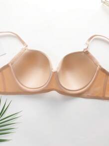 3pcs Women's Solid Color Underwire Bra And Bikini Panty Set - Multicolor - View 3
