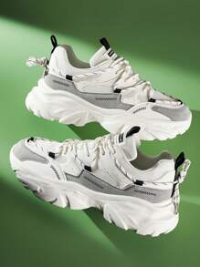 Zapatillas de deporte deportivas de verano para hombre con diseño de parches y cordones como regalo del Día del Padre, zapatillas bajas cómodas para deportes, zapatos transpirables de malla para la vida cotidiana