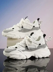 Zapatillas de deporte deportivas de verano para hombre con diseño de parches y cordones como regalo del Día del Padre, zapatillas bajas cómodas para deportes, zapatos transpirables de malla para la vida cotidiana