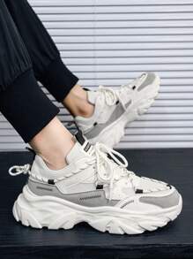 Zapatillas de deporte deportivas de verano para hombre con diseño de parches y cordones como regalo del Día del Padre, zapatillas bajas cómodas para deportes, zapatos transpirables de malla para la vida cotidiana