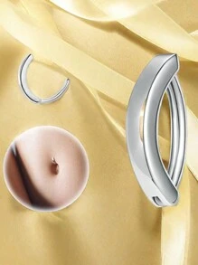 1pc 316L Stainless Steel Vacuum Electroplated Gold, Sexy Belly Button Button, Universal Glossy Belly Button Nail, Body Piercing Jewelry, Non-Allergenic And Harmless To The Human Body - Yellow Gold - View 7