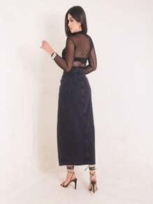 Women Denim Skirts - Dark Grey - View 2