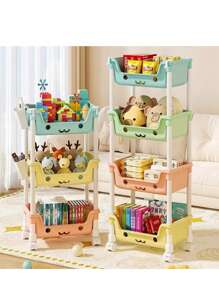 Toy Storage Trolley Bookshelf Snack Rack For Children Storage Organizer Bathroom Accessories Closet Organizer Kitchen Storage,Random Color - Multicolor - View 2