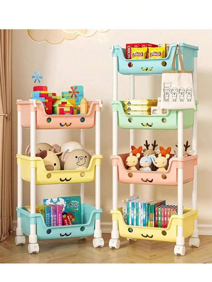Toy Storage Trolley Bookshelf Snack Rack For Children Storage Organizer Bathroom Accessories Closet Organizer Kitchen Storage,Random Color - Multicolor - View 1