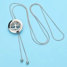 Aromatherapy Pendant Necklace Long Tassel Necklace Aromatherapy Essential Oil Diffuser Necklace DIY Tree Cat Flower Perfume Box Sweater Chain Open Locket Perfume Necklaces Aroma Jewelry